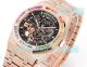 OMF Superclone Audemars Piguet Royal Oak Offshore Rainbow Rose Gold Frosted Gold Watch (2)_th.jpg
